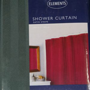 Shower Curtain Satin Stripe Forest-0