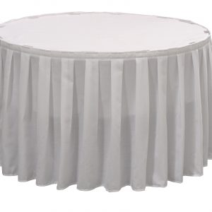 Table Skirting Box Pleated Spun Polyester White-0